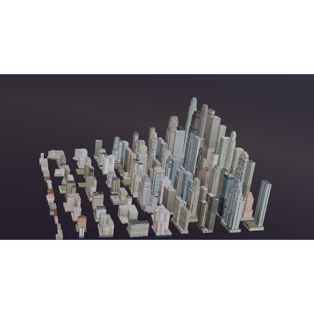 Complete City Buildings 3D Model – Low Poly Cityscape Assets, FBX - View 6