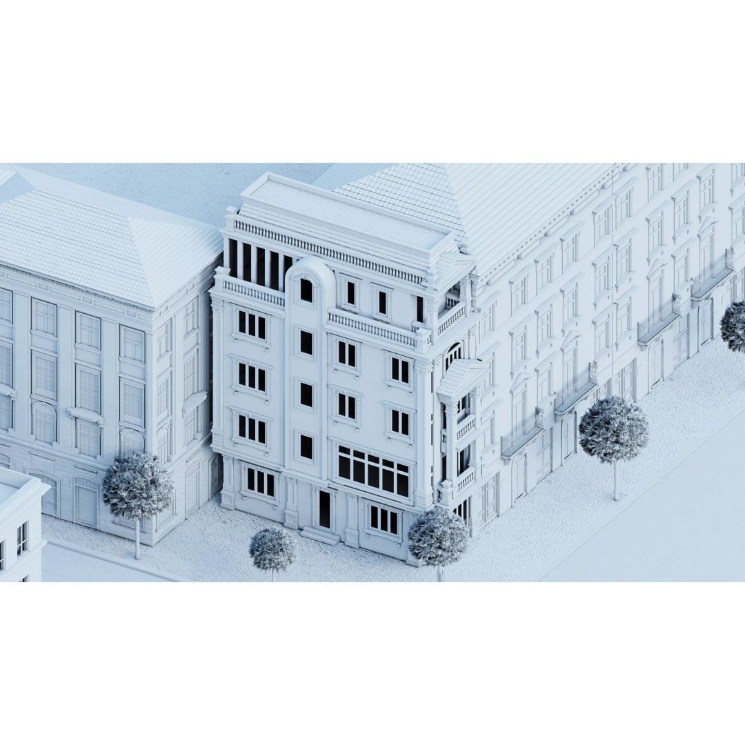 Classic Stone Facade 3D Model – Urban Building Element, FBX - View 20