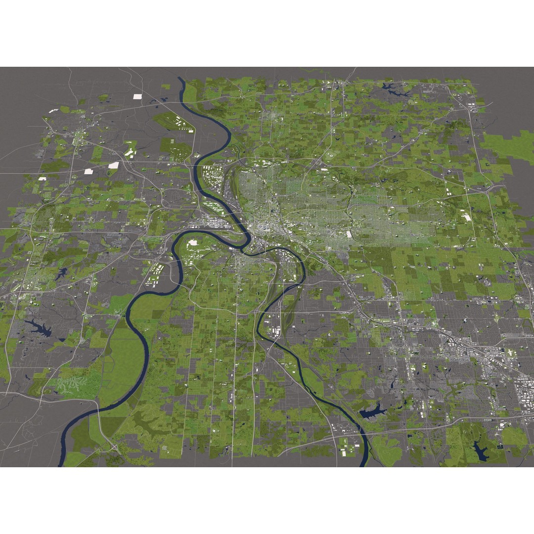 Kansas City 3D City Map 3D Model – Detailed Urban Landscape, FBX, OBJ - View 15