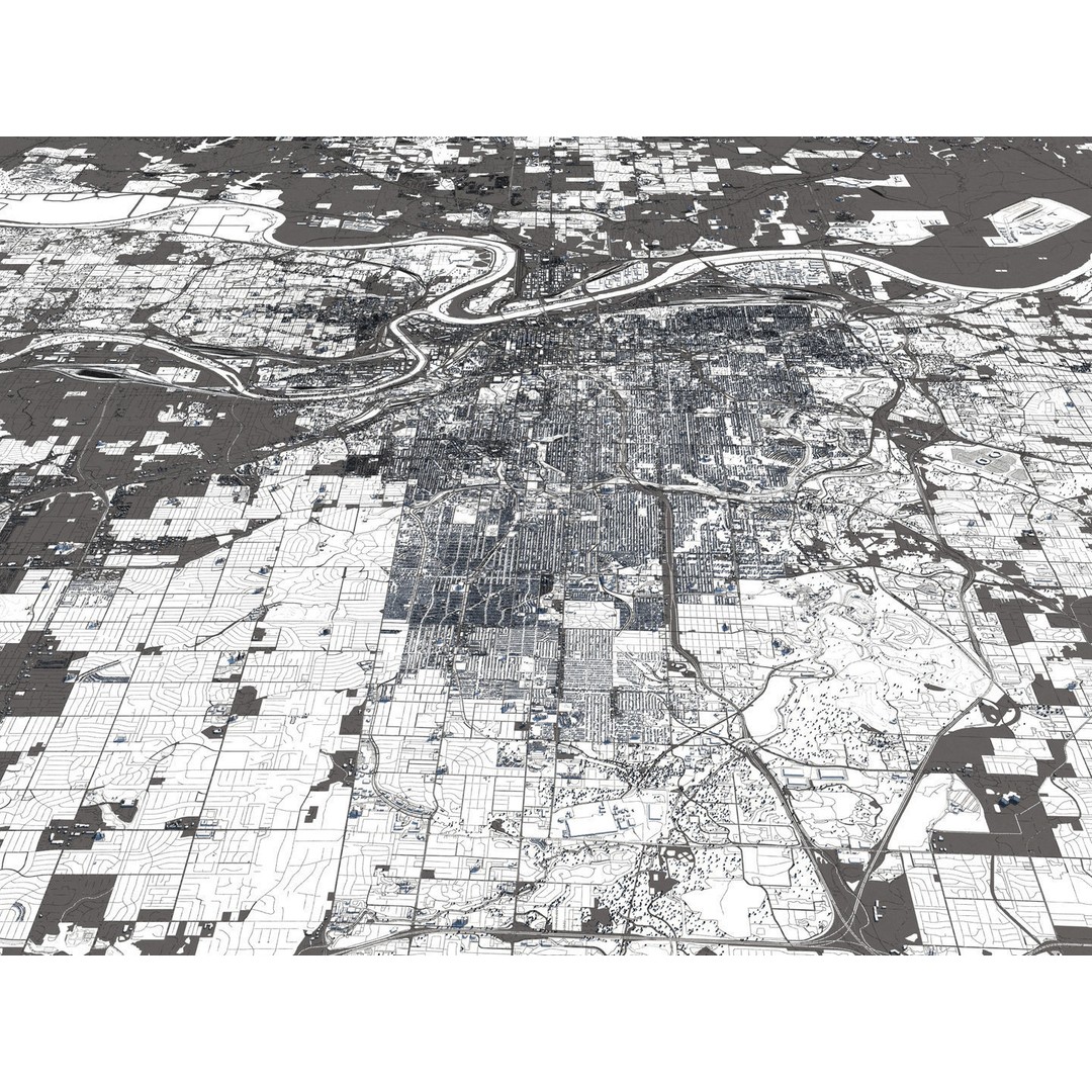 Kansas City 3D City Map 3D Model – Detailed Urban Landscape, FBX, OBJ - View 19