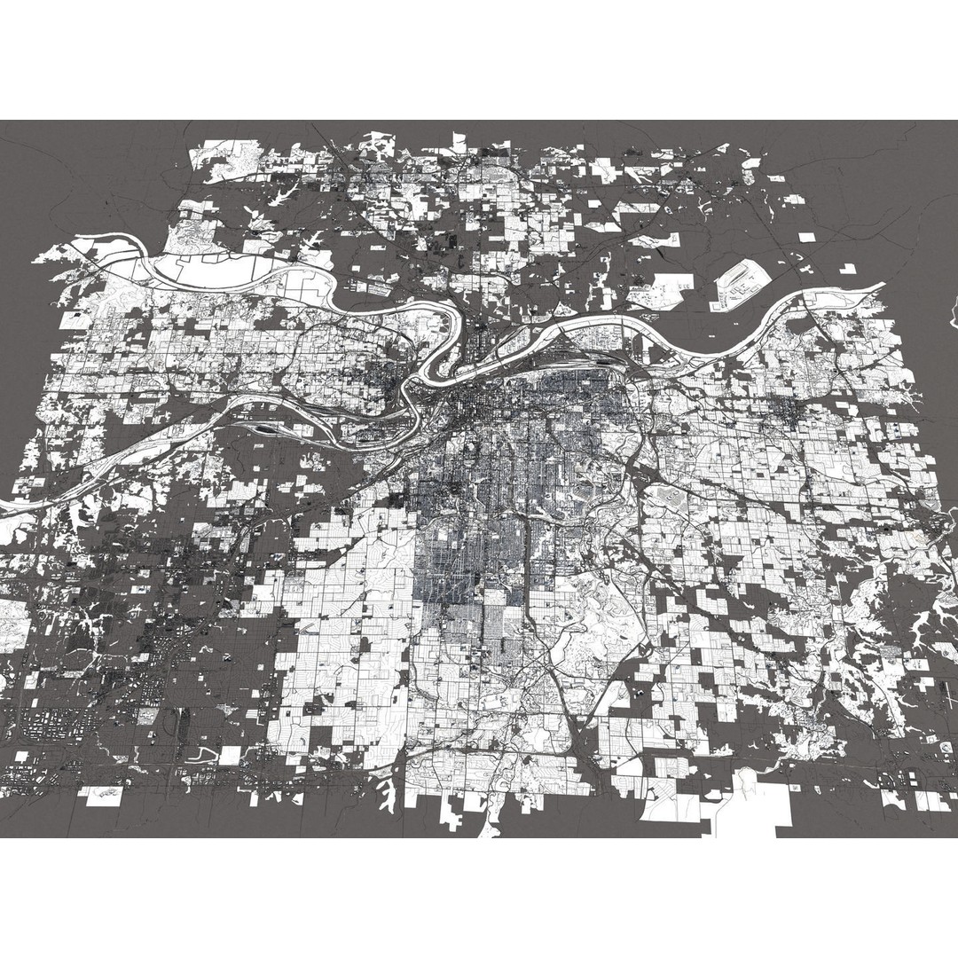 Kansas City 3D City Map 3D Model – Detailed Urban Landscape, FBX, OBJ - View 20
