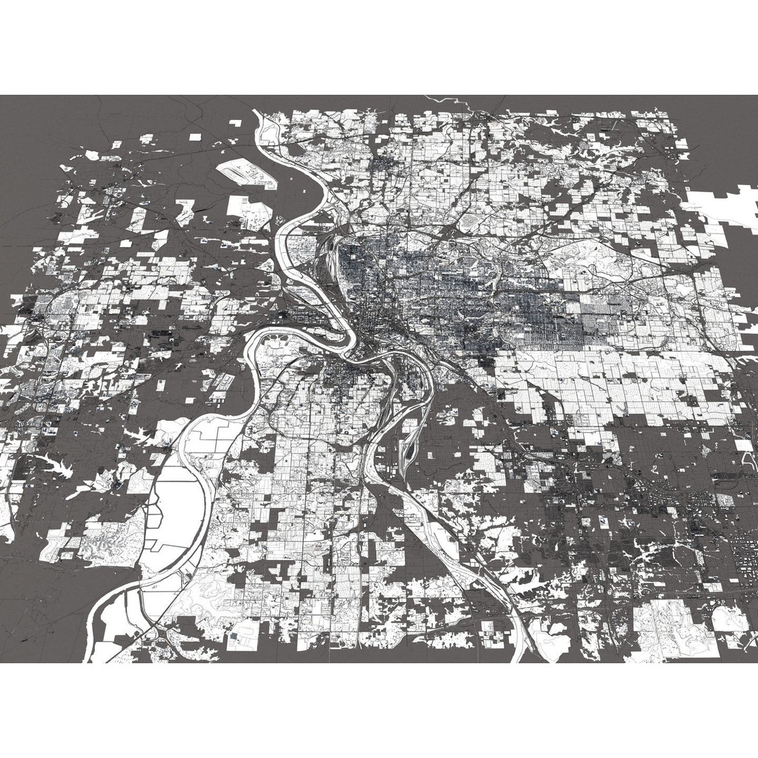 Kansas City 3D City Map 3D Model – Detailed Urban Landscape, FBX, OBJ - View 21