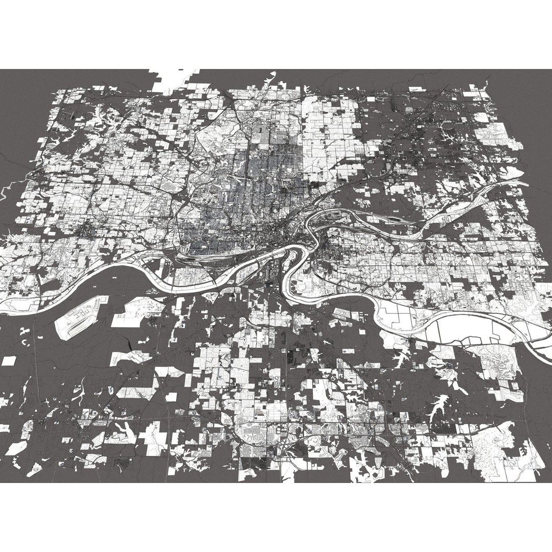 Kansas City 3D City Map 3D Model – Detailed Urban Landscape, FBX, OBJ - View 22