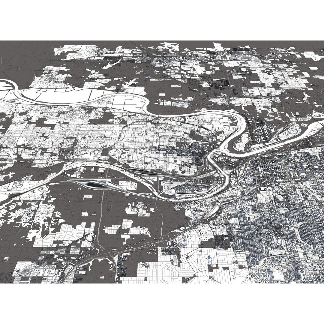 Kansas City 3D City Map 3D Model – Detailed Urban Landscape, FBX, OBJ - View 25
