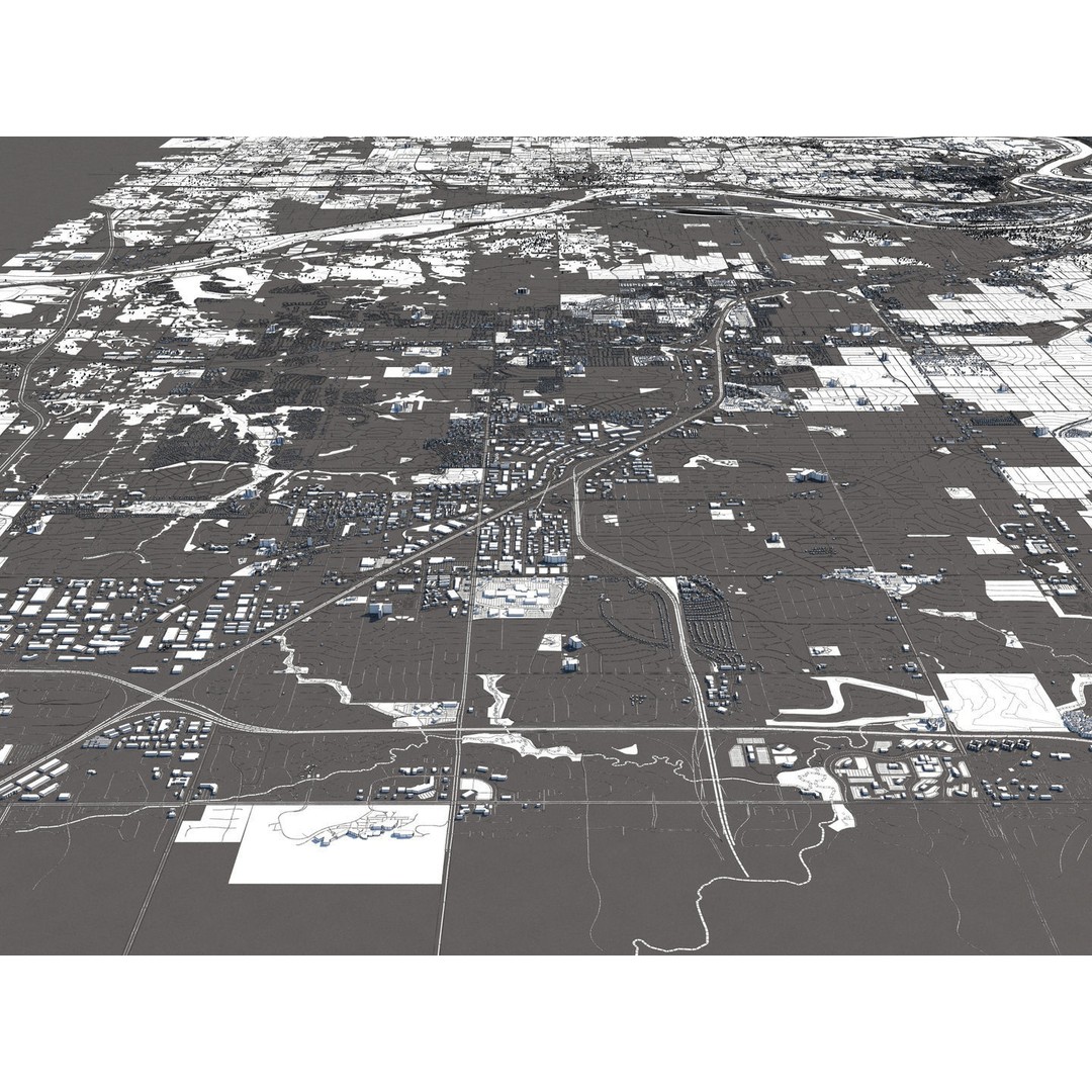 Kansas City 3D City Map 3D Model – Detailed Urban Landscape, FBX, OBJ - View 28