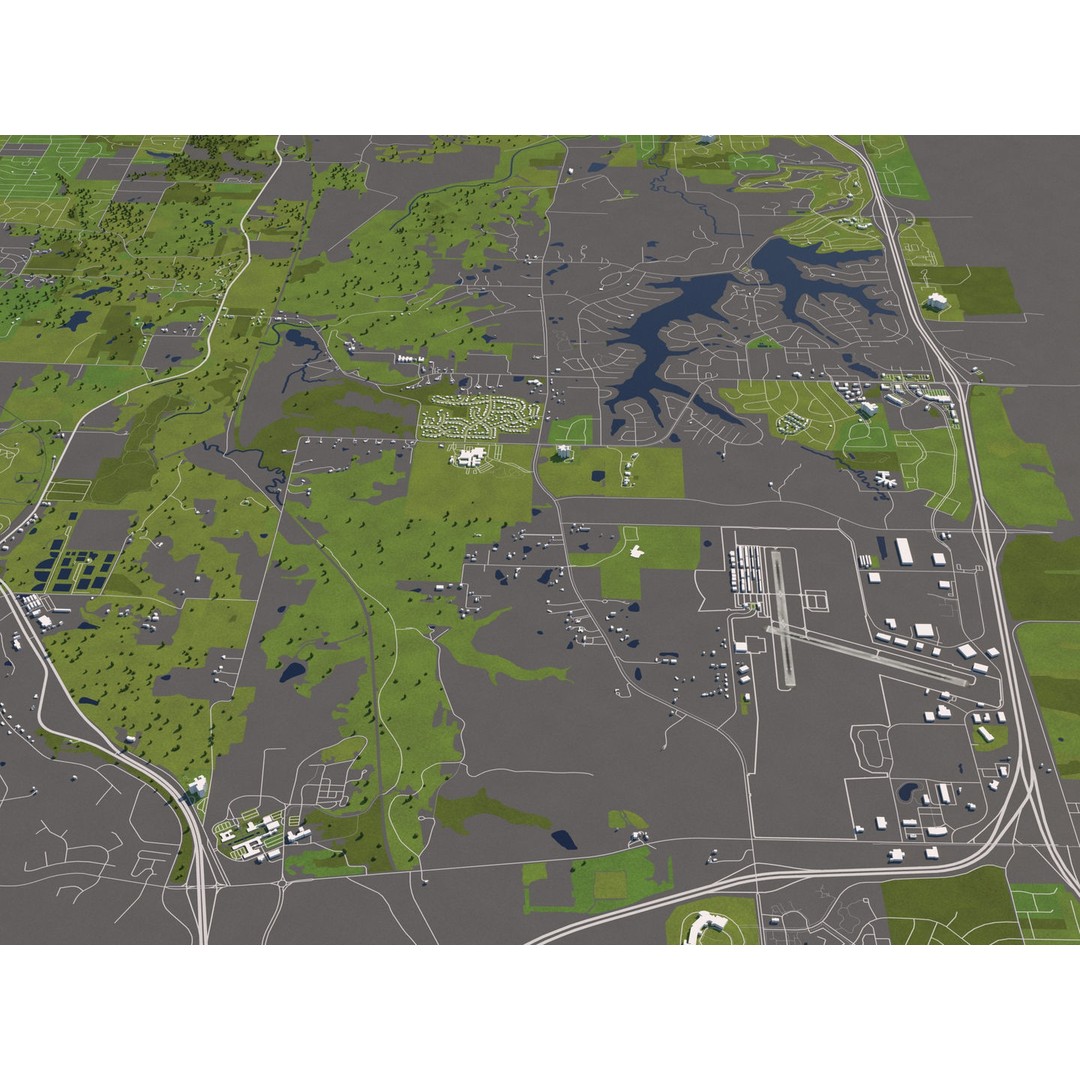 Kansas City 3D City Map 3D Model – Detailed Urban Landscape, FBX, OBJ - View 7