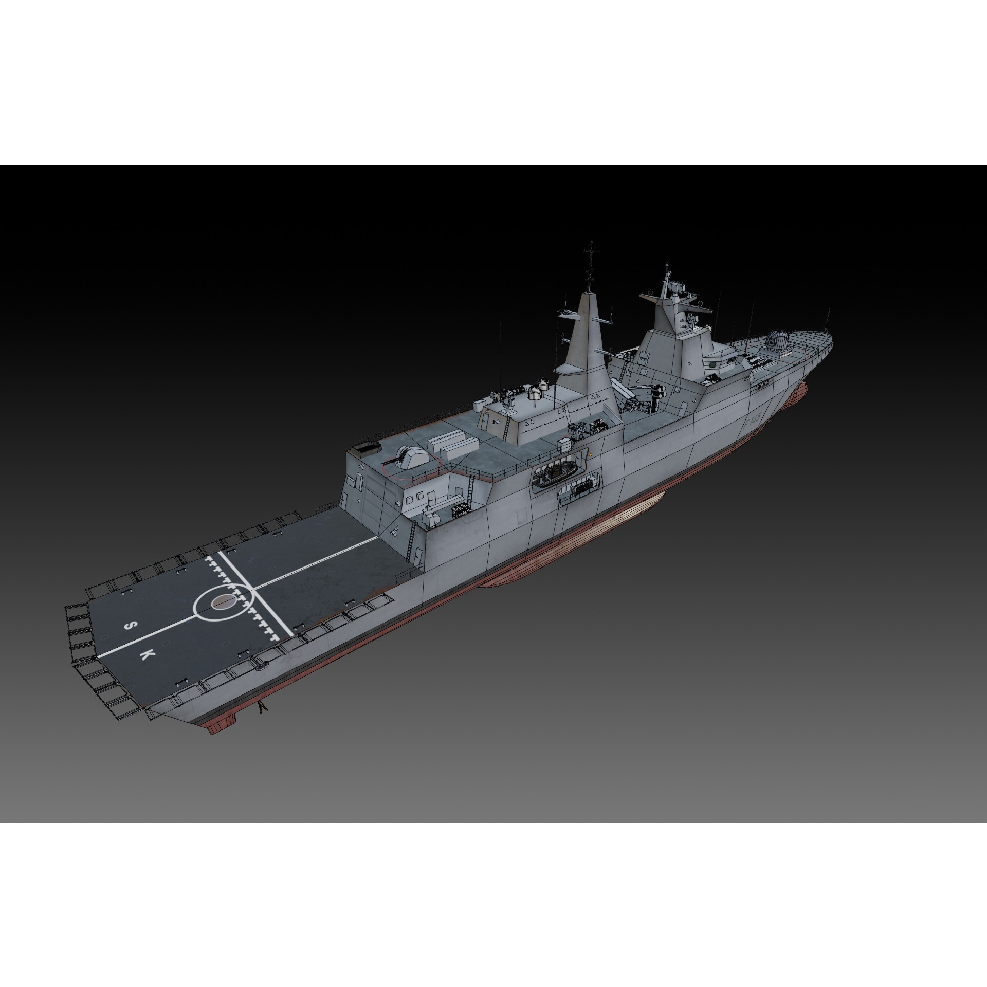MEKO A200 Valor Class Frigate - Low-Poly Game-Ready 3D Model