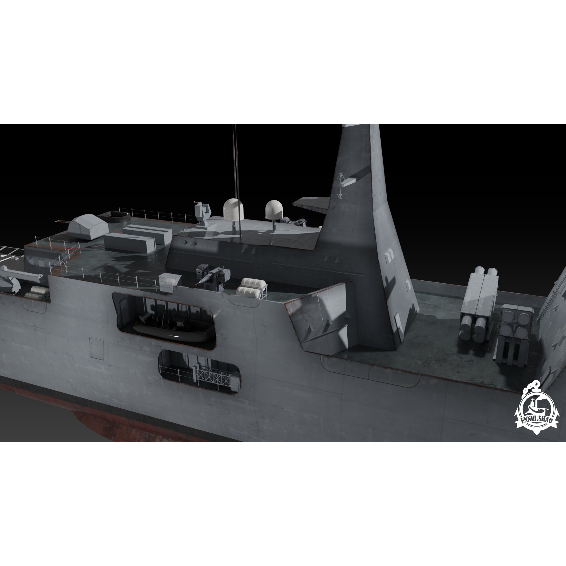 MEKO A200 Valor Class Frigate - Low-Poly Game-Ready 3D Model - View 10