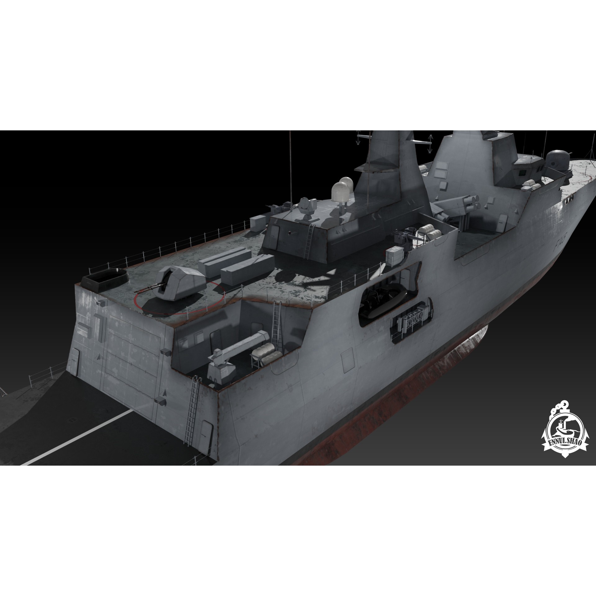 MEKO A200 Valor Class Frigate - Low-Poly Game-Ready 3D Model - View 11