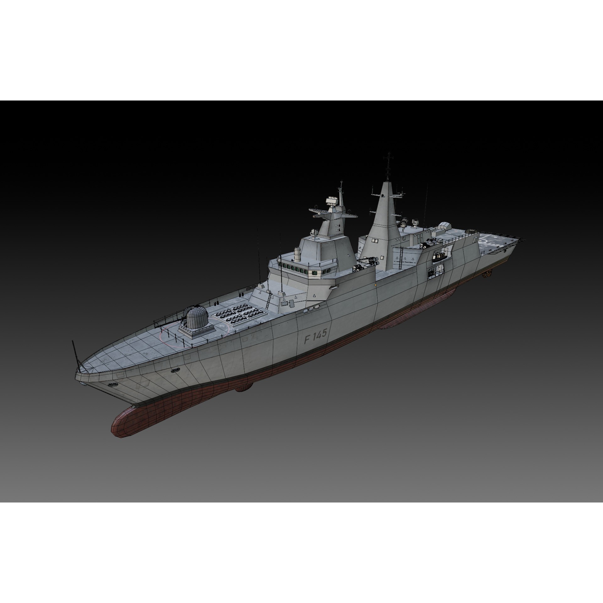 MEKO A200 Valor Class Frigate - Low-Poly Game-Ready 3D Model - View 14