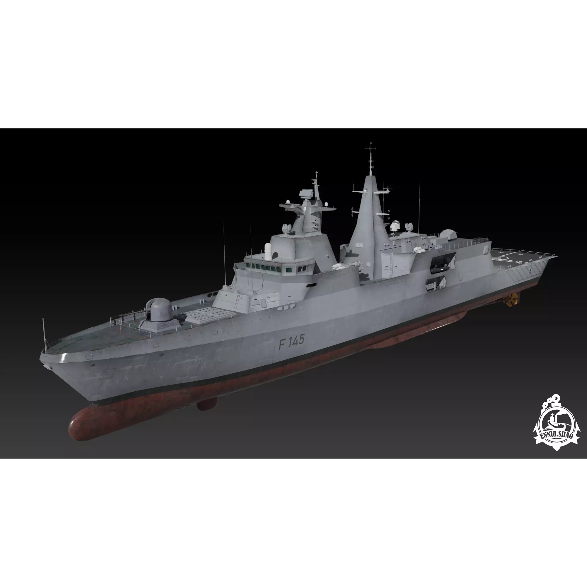 MEKO A200 Valor Class Frigate - Low-Poly Game-Ready 3D Model - View 2