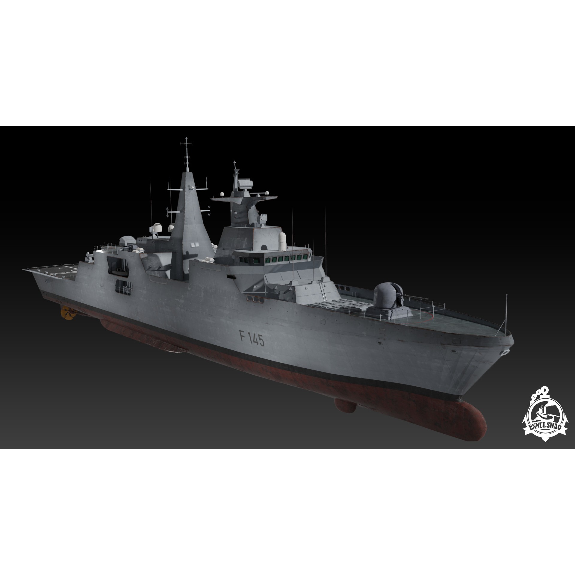MEKO A200 Valor Class Frigate - Low-Poly Game-Ready 3D Model - View 3
