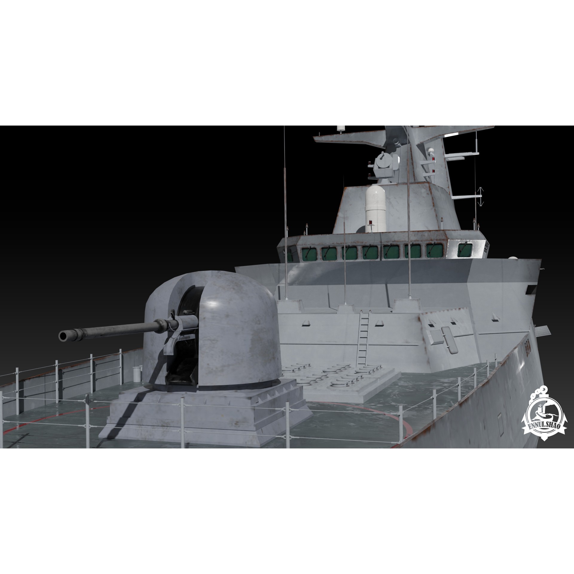 MEKO A200 Valor Class Frigate - Low-Poly Game-Ready 3D Model - View 8