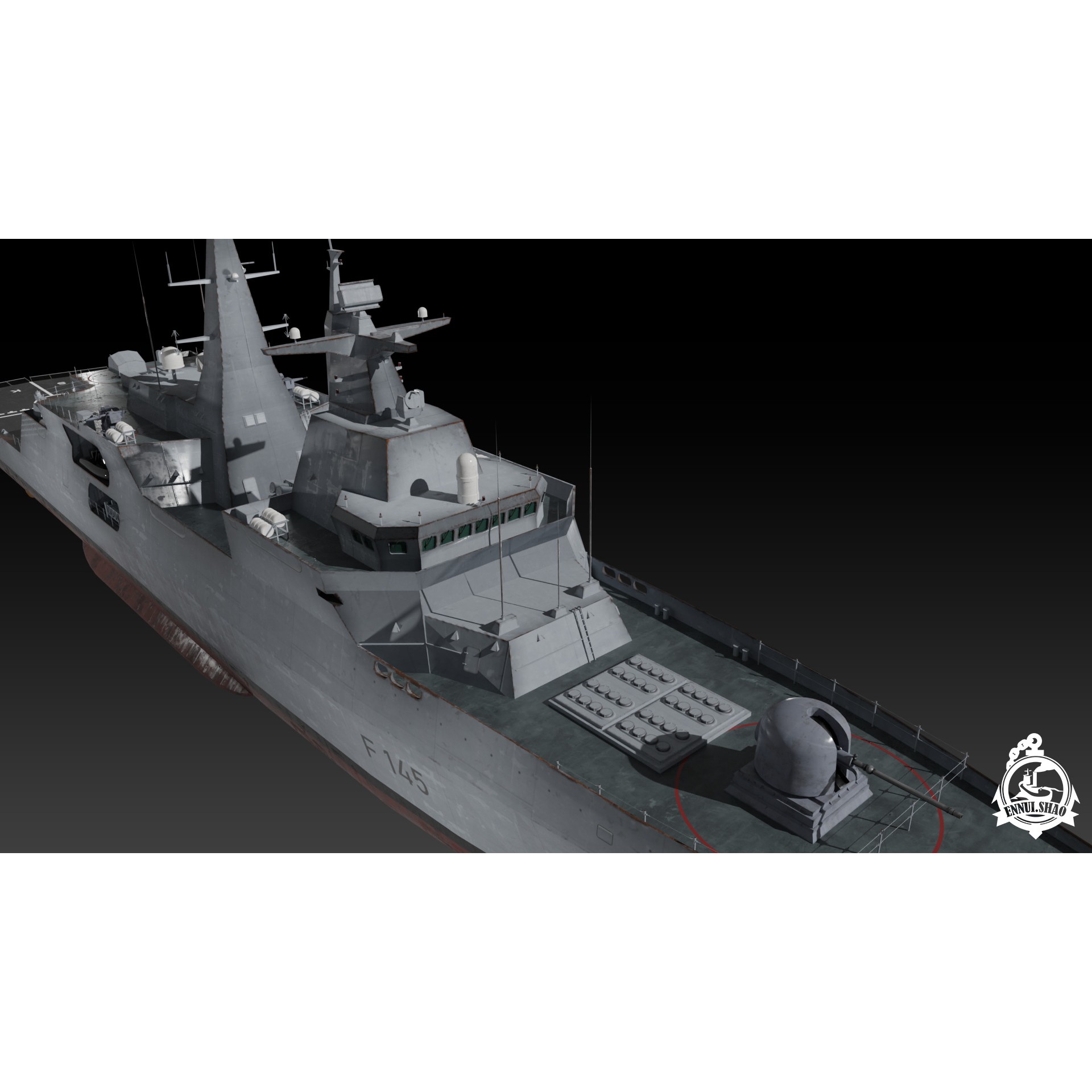 MEKO A200 Valor Class Frigate - Low-Poly Game-Ready 3D Model - View 9