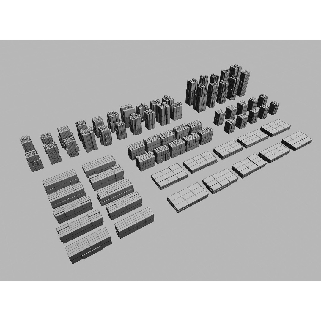 Futuristic Low Poly Buildings 3D Model – 100 Game-Ready Assets, FBX