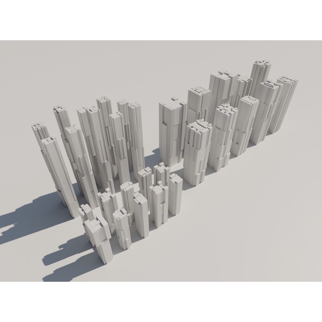 Futuristic Low Poly Buildings 3D Model – 100 Game-Ready Assets, FBX - View 5