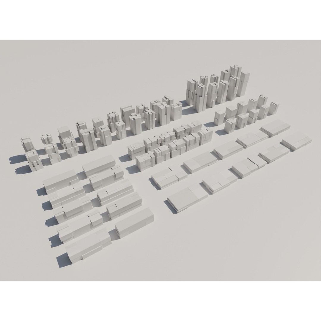Futuristic Low Poly Buildings 3D Model – 100 Game-Ready Assets, FBX - View 7