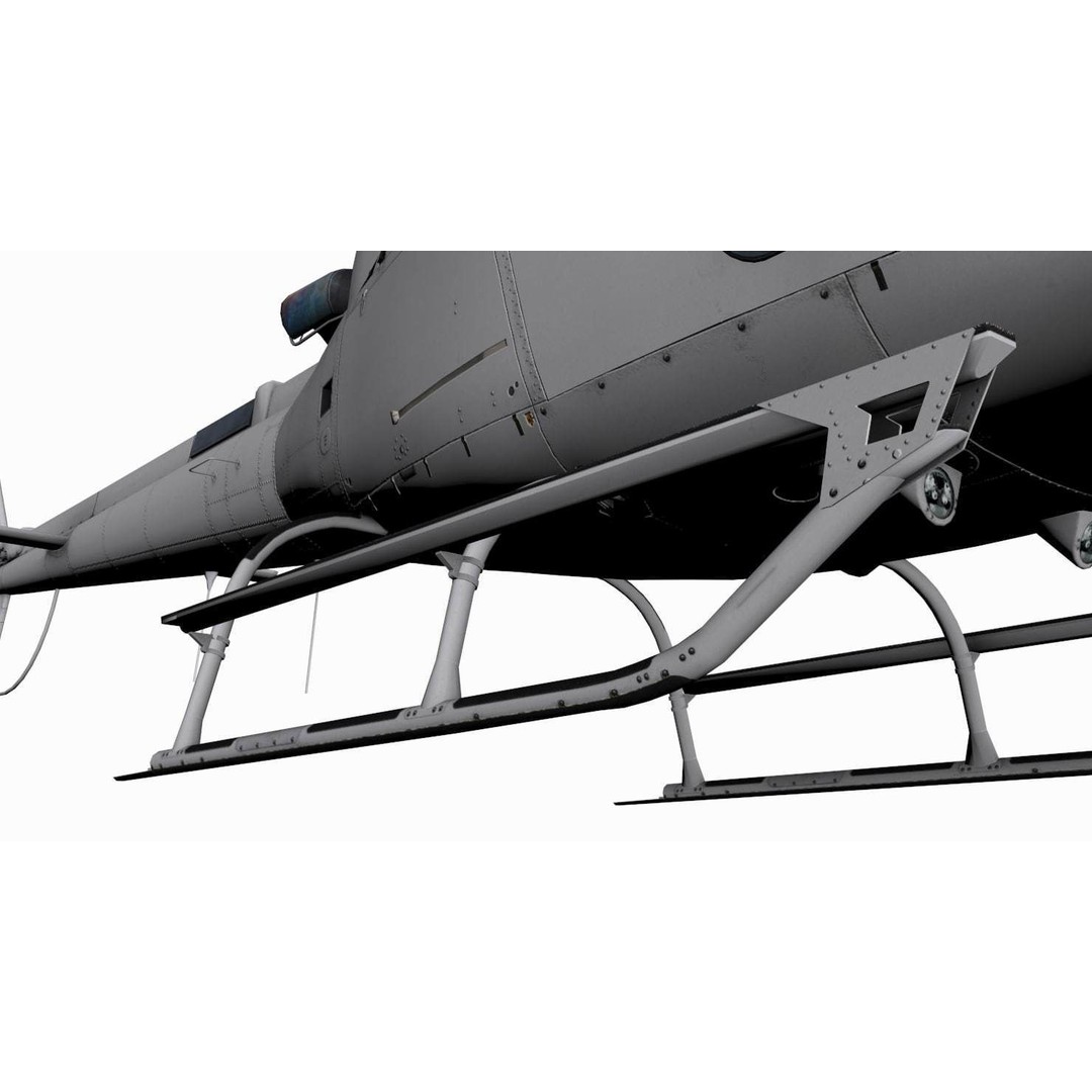 AS350 B3 Ecureuil 3D Model – Low Poly Helicopter with Animated Features - View 10