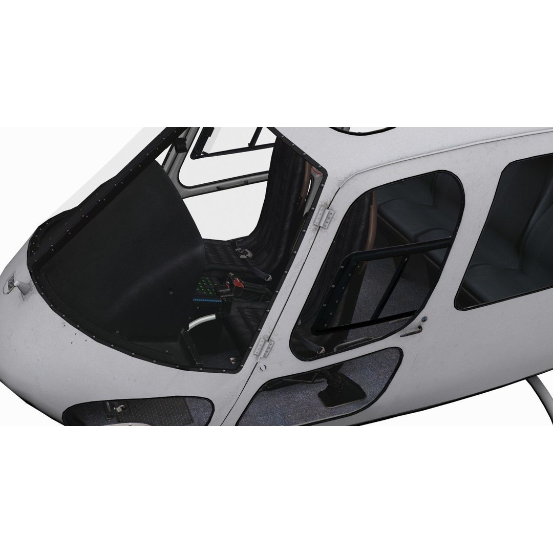 AS350 B3 Ecureuil 3D Model – Low Poly Helicopter with Animated Features - View 14