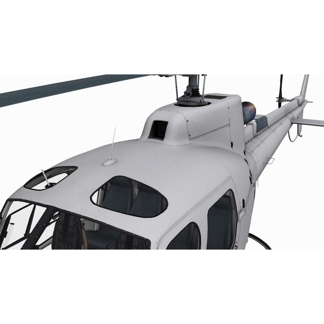 AS350 B3 Ecureuil 3D Model – Low Poly Helicopter with Animated Features - View 15