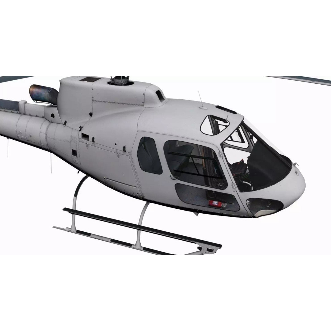 AS350 B3 Ecureuil 3D Model – Low Poly Helicopter with Animated Features - View 2