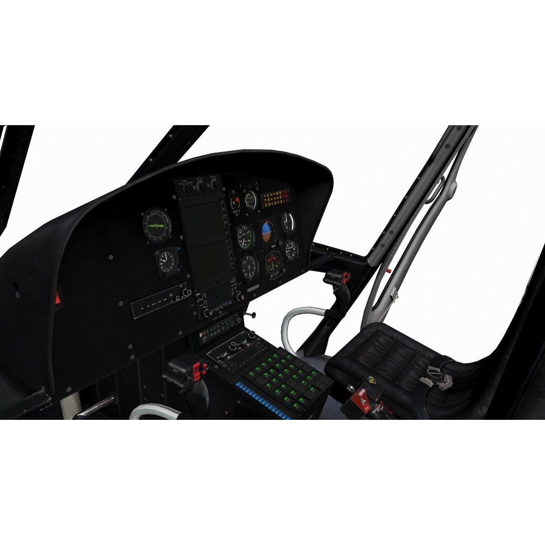 AS350 B3 Ecureuil 3D Model – Low Poly Helicopter with Animated Features - View 25