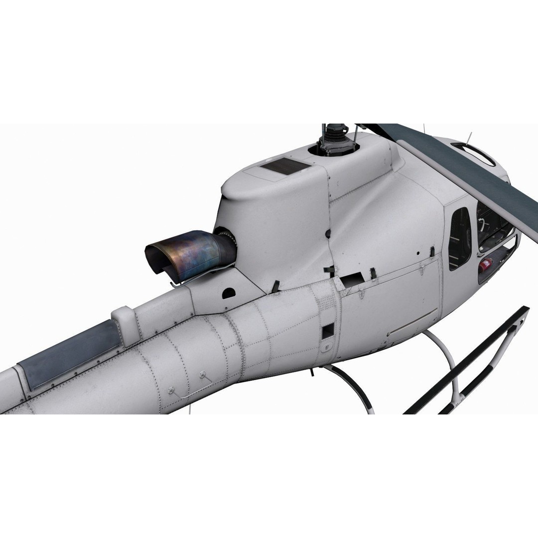AS350 B3 Ecureuil 3D Model – Low Poly Helicopter with Animated Features - View 3