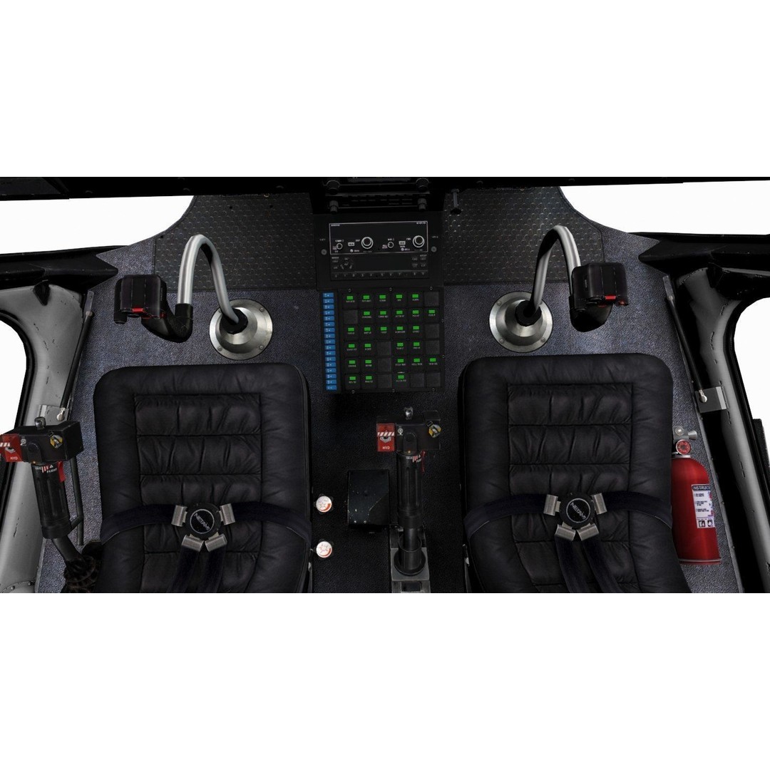 AS350 B3 Ecureuil 3D Model – Low Poly Helicopter with Animated Features - View 30