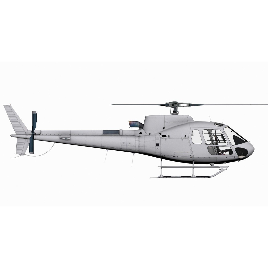 AS350 B3 Ecureuil 3D Model – Low Poly Helicopter with Animated Features - View 32