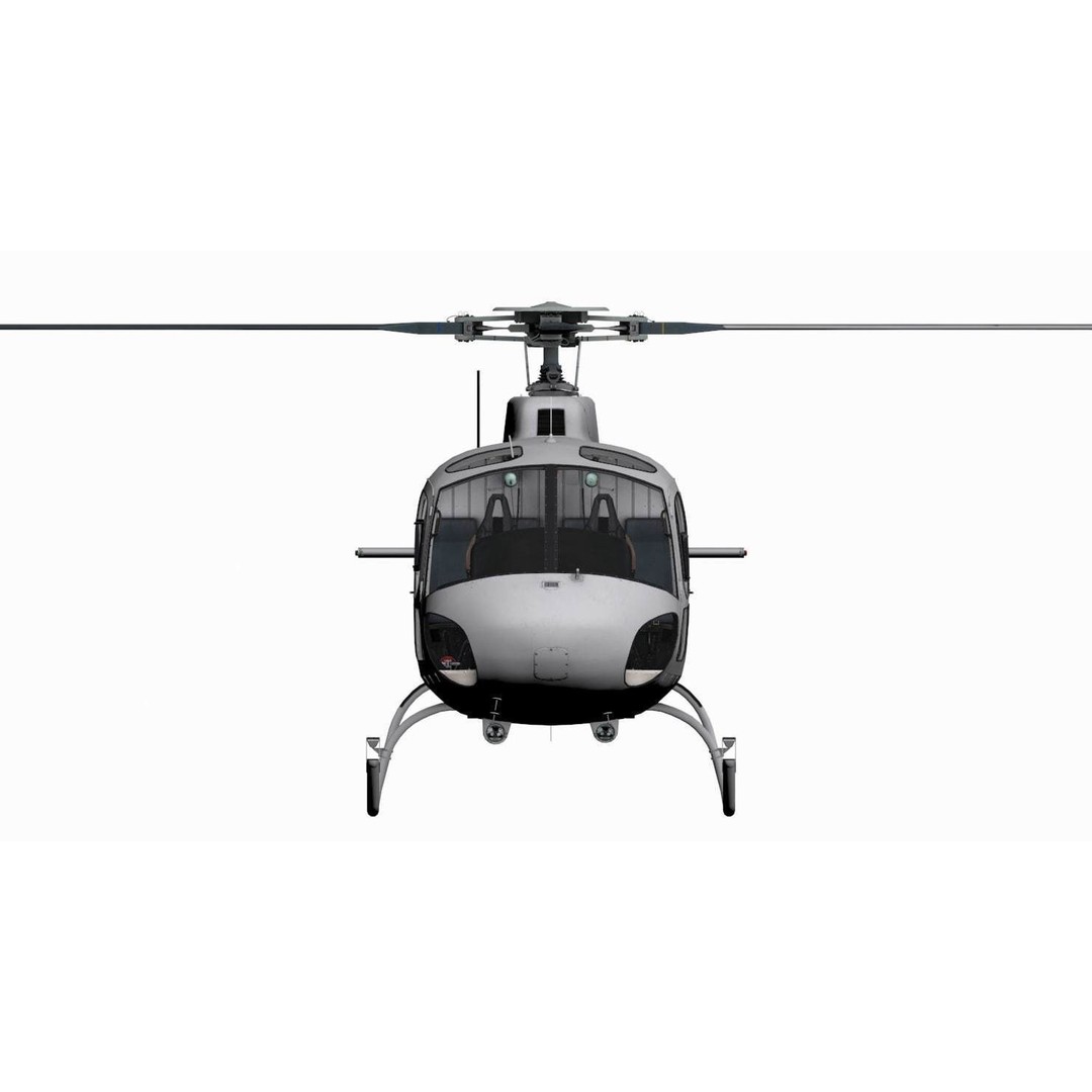 AS350 B3 Ecureuil 3D Model – Low Poly Helicopter with Animated Features - View 33
