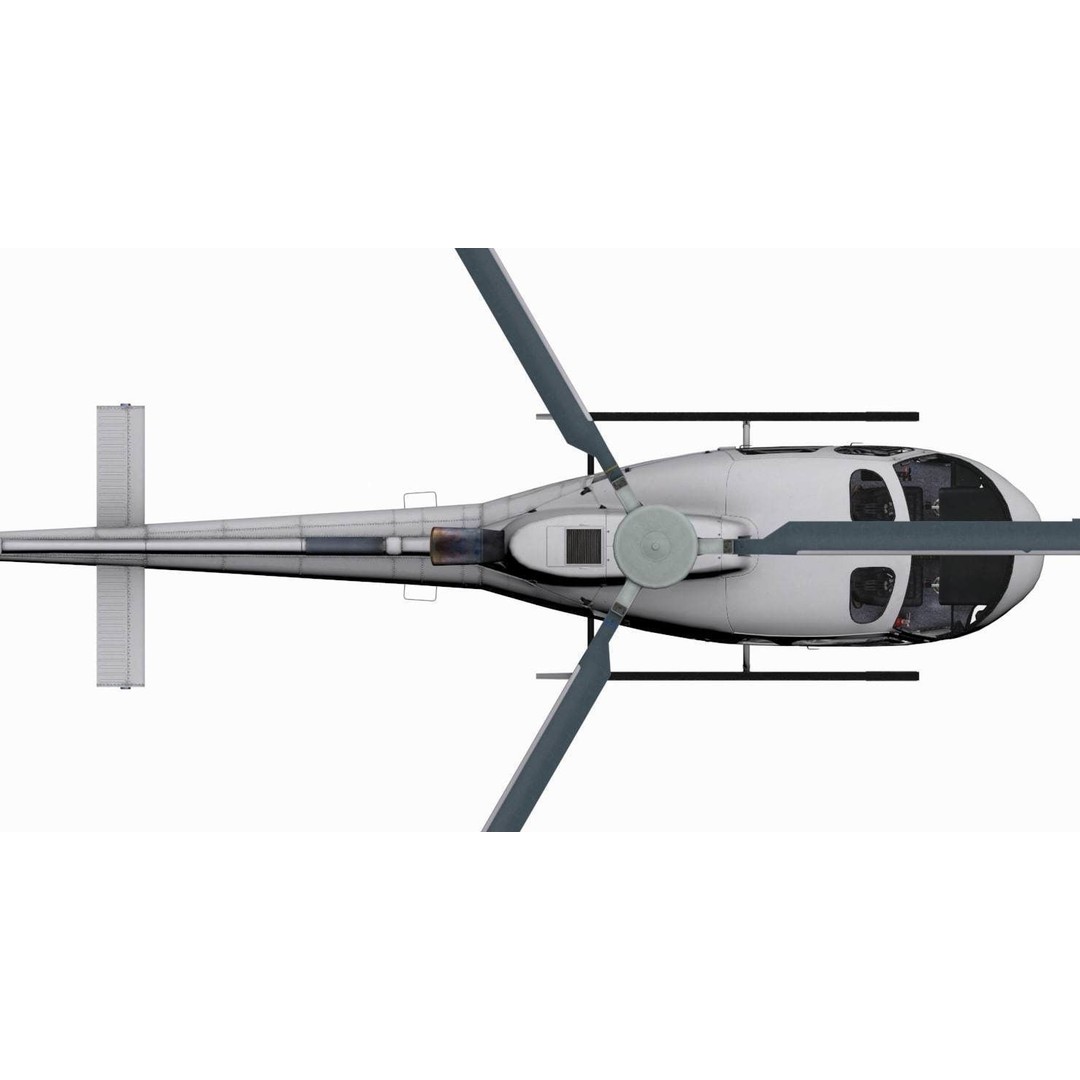AS350 B3 Ecureuil 3D Model – Low Poly Helicopter with Animated Features - View 34