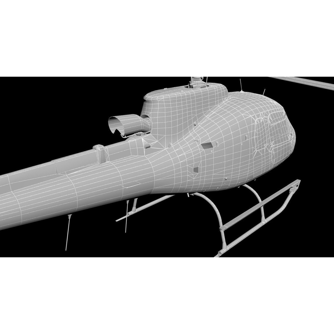 AS350 B3 Ecureuil 3D Model – Low Poly Helicopter with Animated Features - View 38