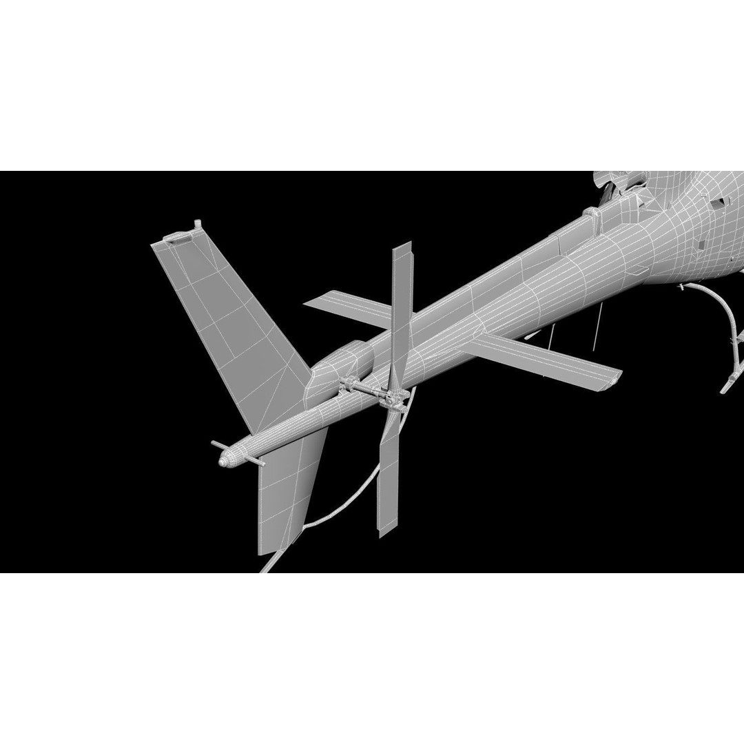 AS350 B3 Ecureuil 3D Model – Low Poly Helicopter with Animated Features - View 39