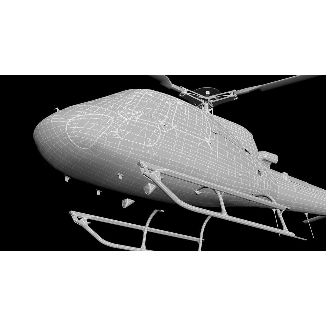 AS350 B3 Ecureuil 3D Model – Low Poly Helicopter with Animated Features - View 43
