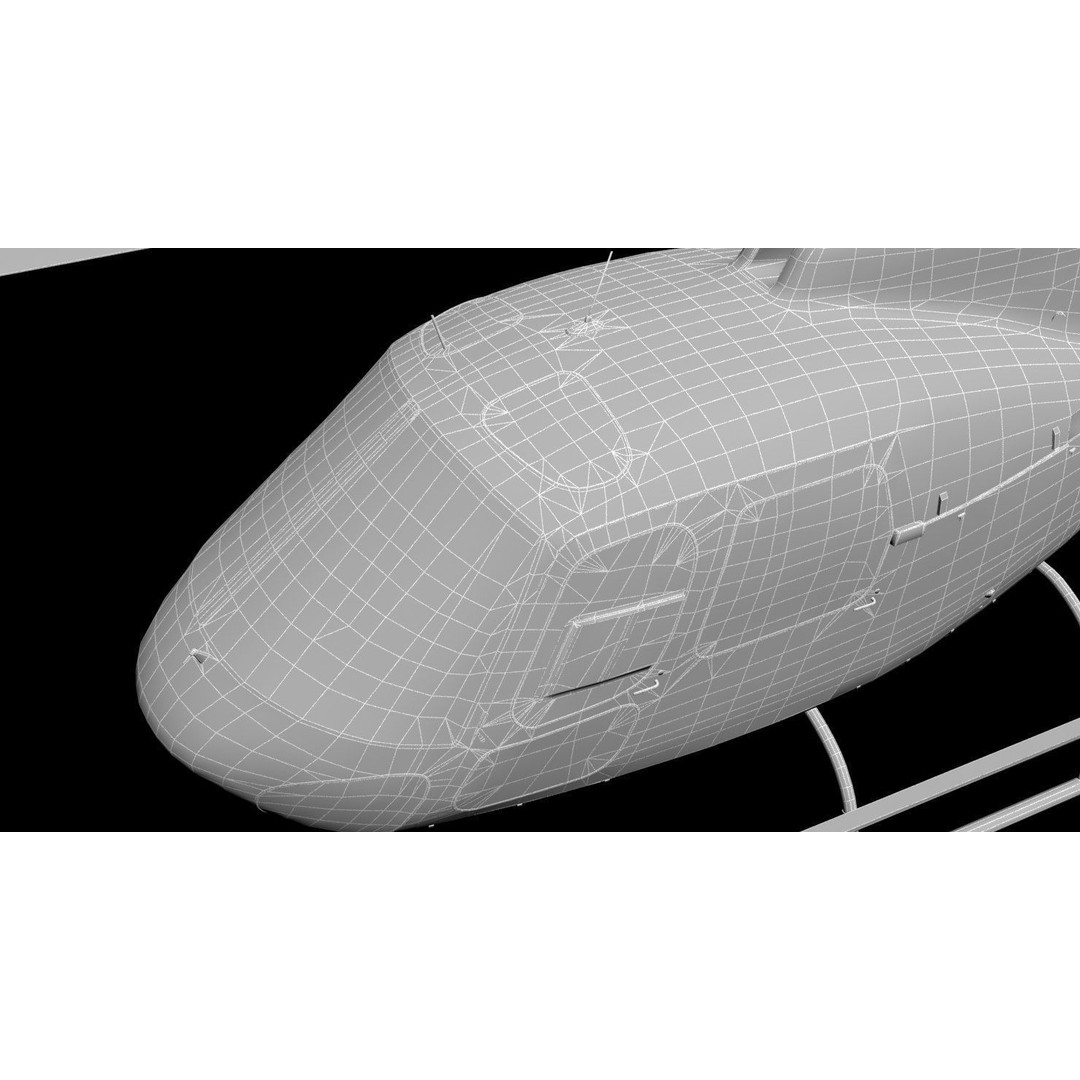 AS350 B3 Ecureuil 3D Model – Low Poly Helicopter with Animated Features - View 44