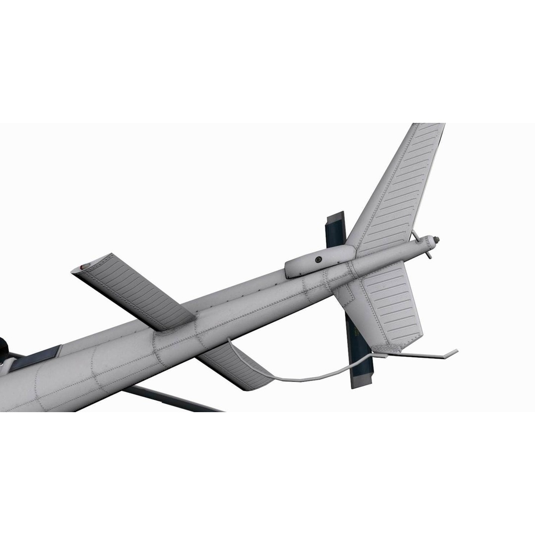 AS350 B3 Ecureuil 3D Model – Low Poly Helicopter with Animated Features - View 6