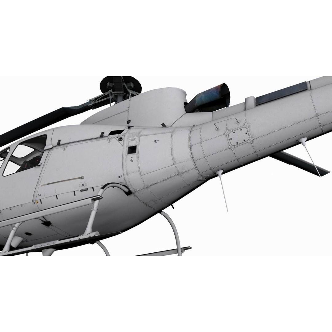 AS350 B3 Ecureuil 3D Model – Low Poly Helicopter with Animated Features - View 7