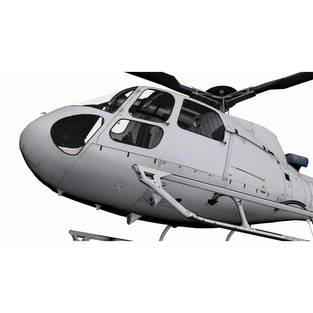 AS350 B3 Ecureuil 3D Model – Low Poly Helicopter with Animated Features - View 8