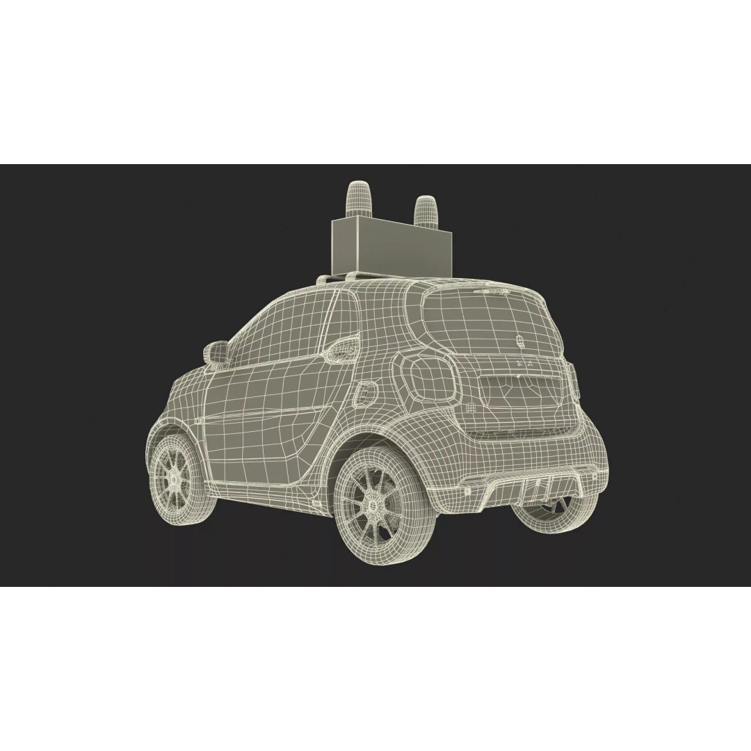 Smart Car Follow Me 3D Model – Simplified Airport Vehicle, PBR Textures