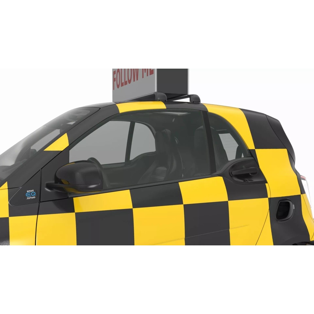 Smart Car Follow Me 3D Model – Simplified Airport Vehicle, PBR Textures - View 14