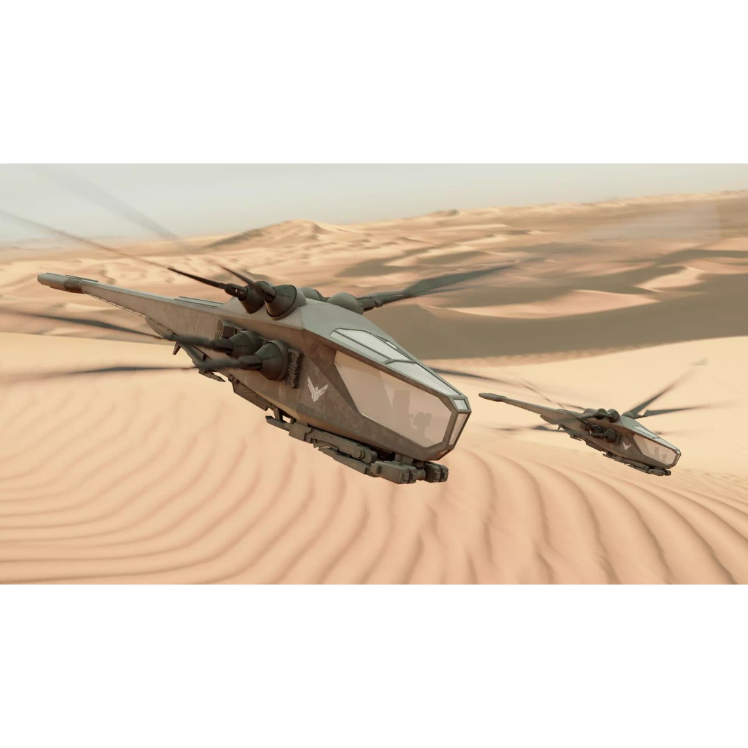 Ornithopter 3D Model – Low Poly Sci-Fi Aircraft, FBX, PBR Textures - View 2