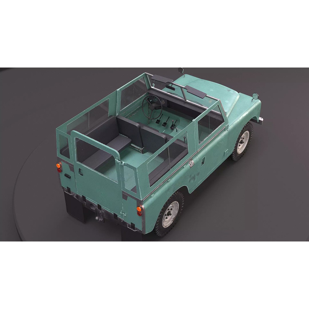 Land Rover Series III Short Wheelbase 3D Model – Classic SUV, PBR Textures, FBX - View 3