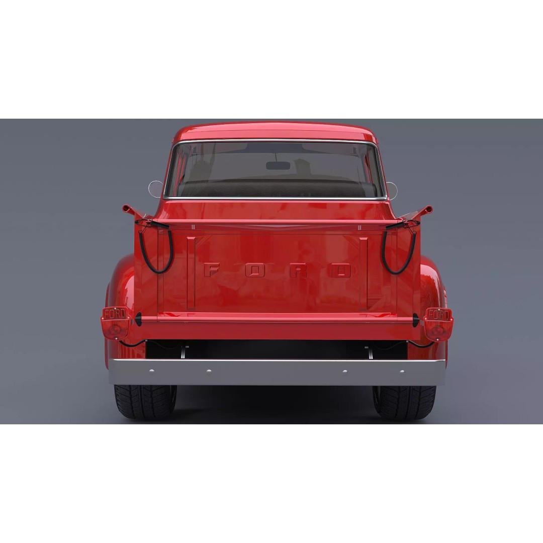1956 Ford F100 3D Model – Classic Vehicle Asset, Textured Formats - View 12