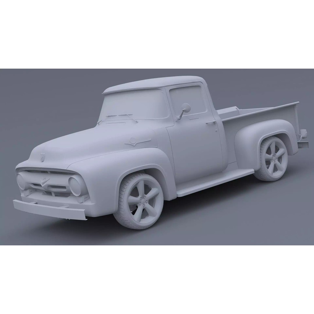 1956 Ford F100 3D Model – Classic Vehicle Asset, Textured Formats - View 16