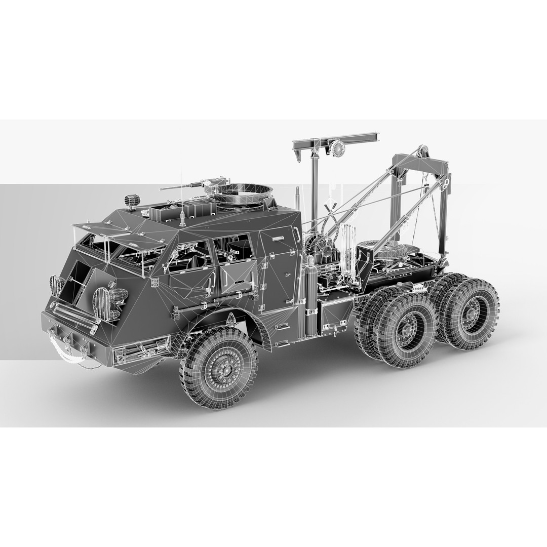 M25/M26 Dragon Wagon 3D Model – Low Poly WWII Tank Transporter, FBX - View 11