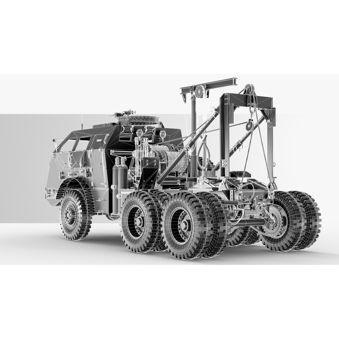 M25/M26 Dragon Wagon 3D Model – Low Poly WWII Tank Transporter, FBX - View 12