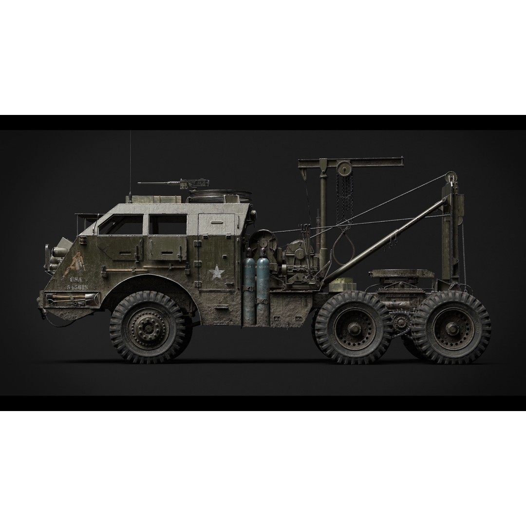M25/M26 Dragon Wagon 3D Model – Low Poly WWII Tank Transporter, FBX - View 5