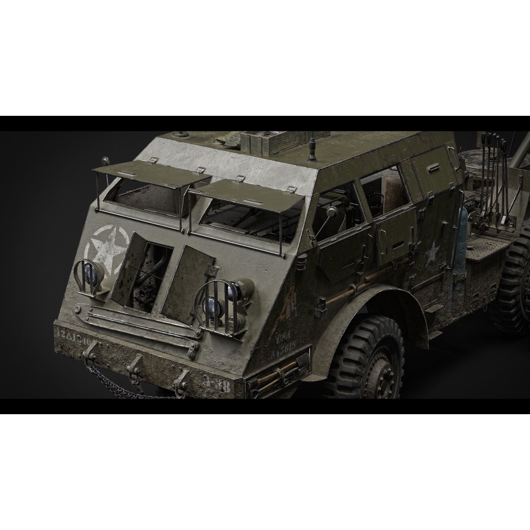 M25/M26 Dragon Wagon 3D Model – Low Poly WWII Tank Transporter, FBX - View 8