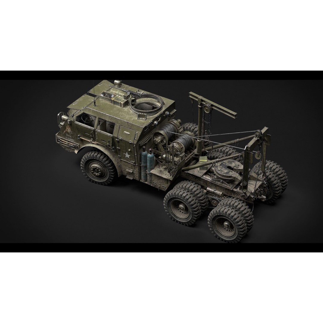 M25/M26 Dragon Wagon 3D Model – Low Poly WWII Tank Transporter, FBX - View 9