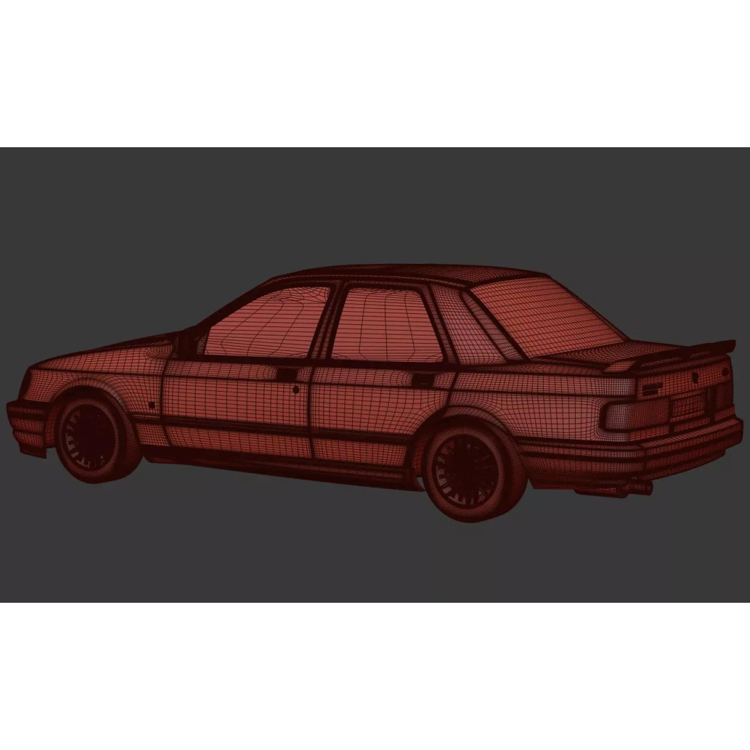 Sierra Sapphire RS Cosworth 3D Model – High Poly Game Asset, FBX & OBJ